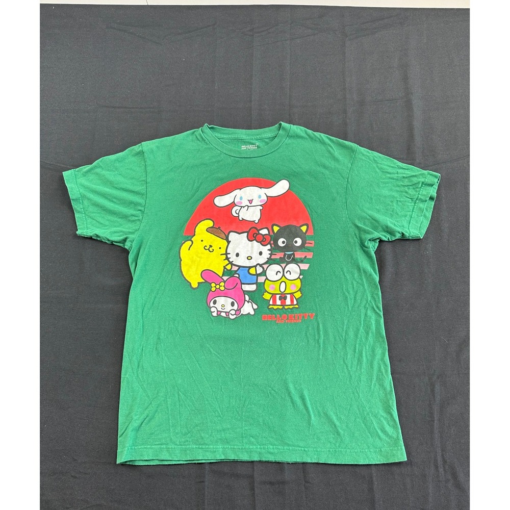Sanrio Hello Kitty and Friends Green Graphic T-Shirt Large Bioworld Characters
